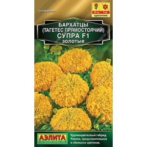 Бархатцы пр. Супра золотые F1 7шт Аэлита